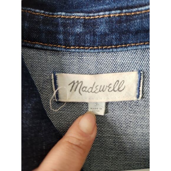 LAST CALL Madewell Puff Sleeve Denim Blue Jumpsuit Size Medium Pristine - Picture 5 of 6